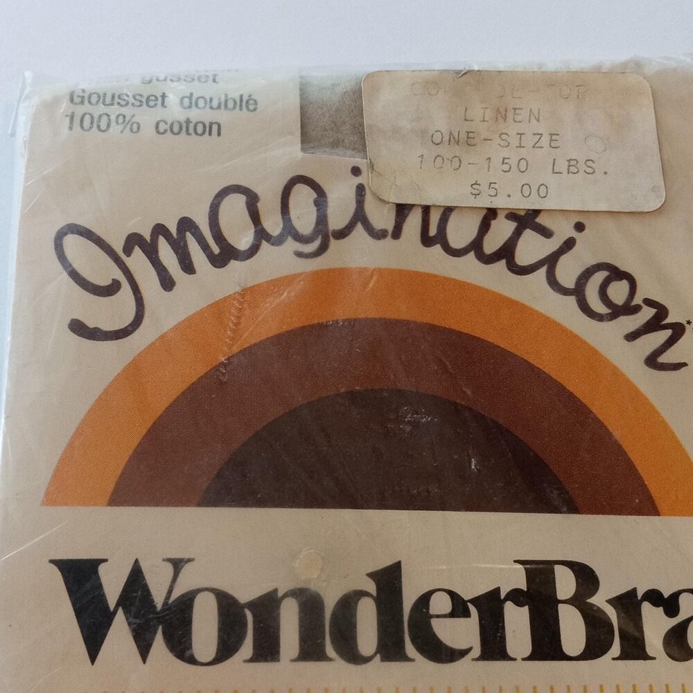 Linen One Size Panty Hose Stocking WonderBra Imagination Nylon Vintage Pantyhose